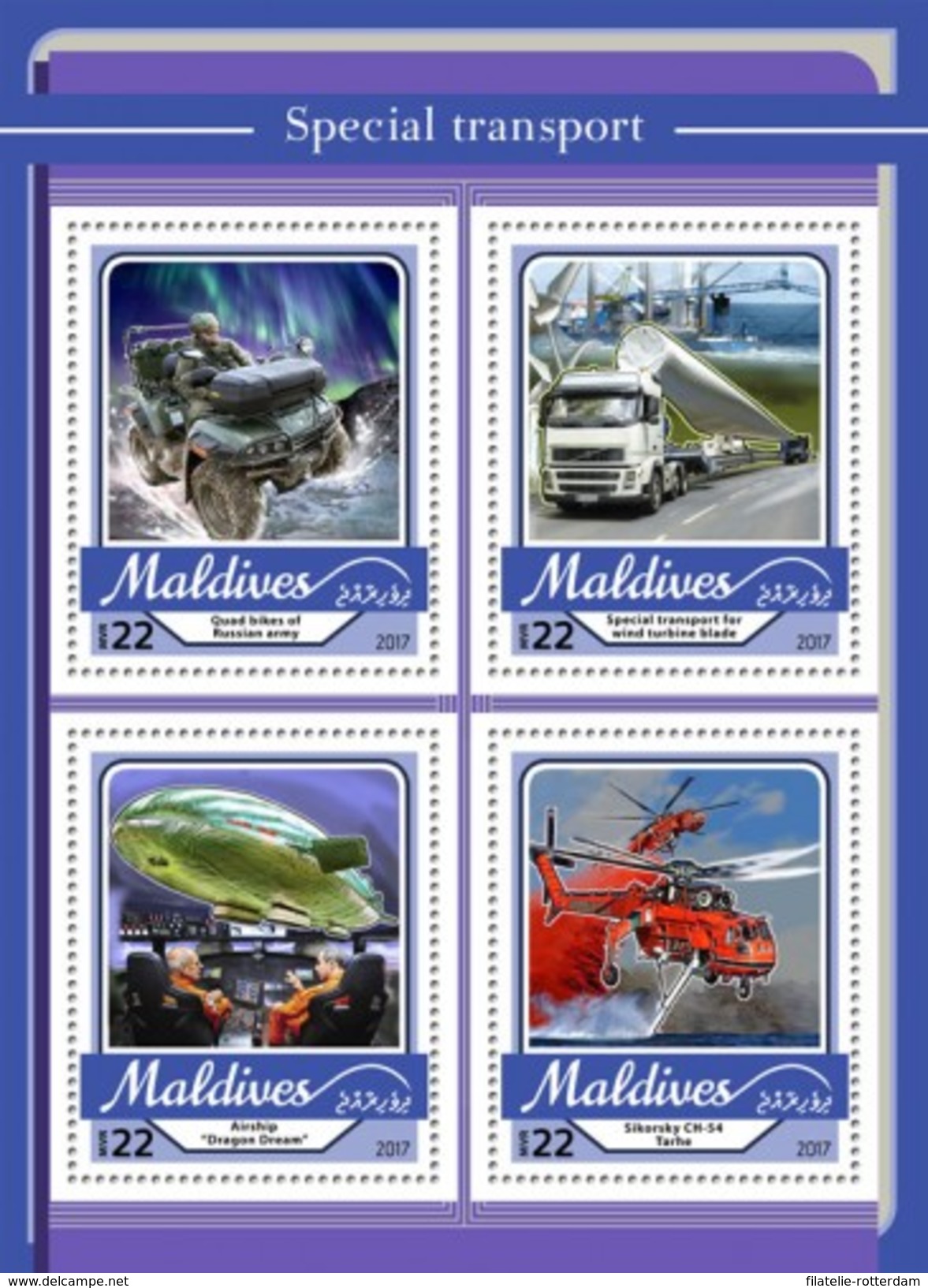 Maldiven / Maldives - Postfris / MNH - Sheet Speciaal Transport 2017 - Maldiven (1965-...)