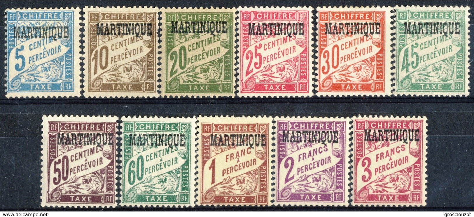 Martinique Tasse 1927 N. 1-11 MLH Cat. &euro; 77 - Postage Due