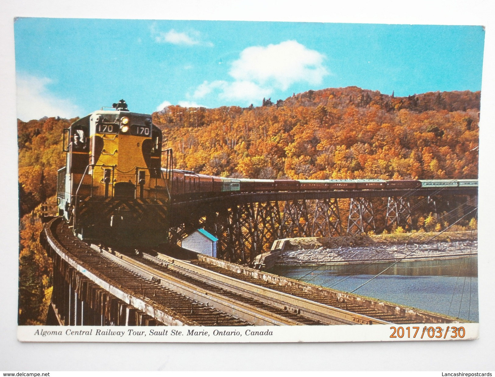 Postcard Algoma Central Railway Tour Sault Ste Marie Ontario Canada PU 1974 My Ref B2840 - Trains