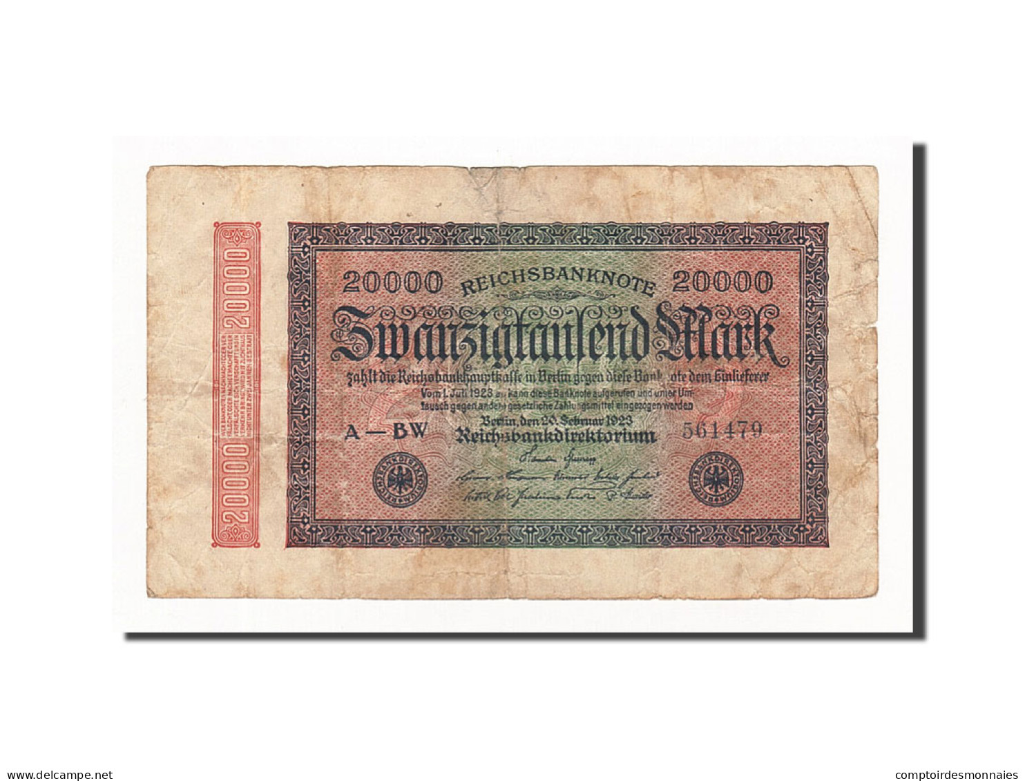 Billet, Allemagne, 20,000 Mark, 1923, 1923-02-20, KM:85f, B - 20000 Mark