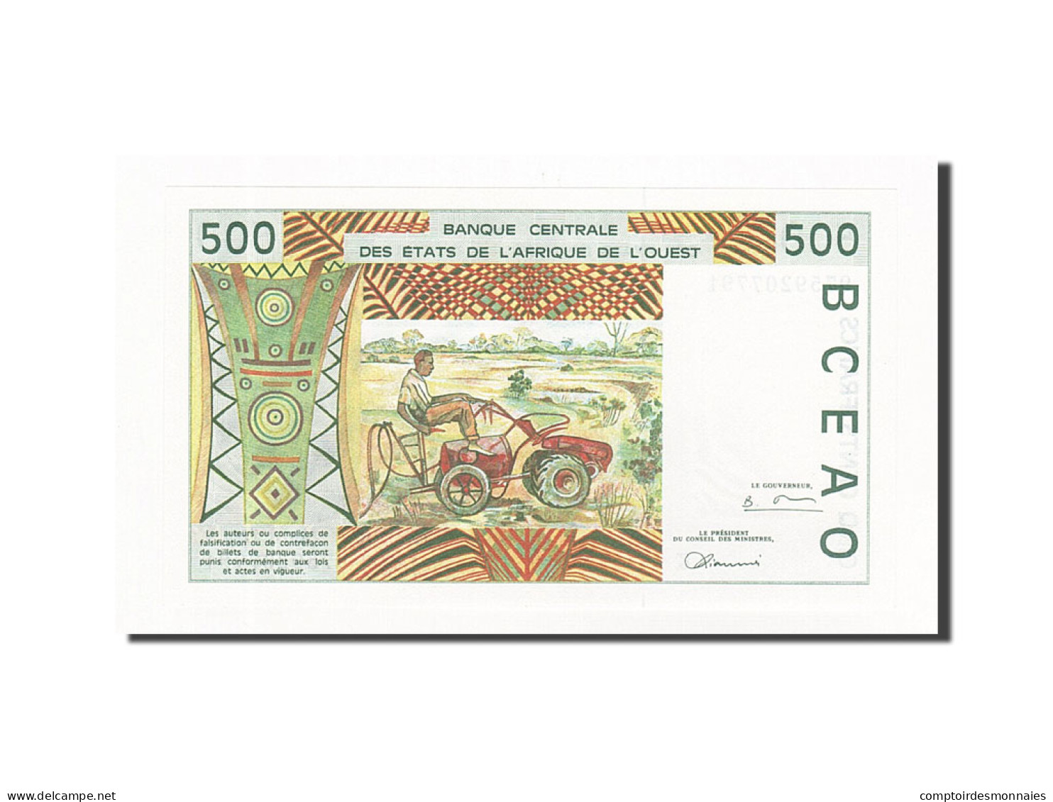 Billet, West African States, 500 Francs, 1997, KM:710Kg, NEUF - États D'Afrique De L'Ouest