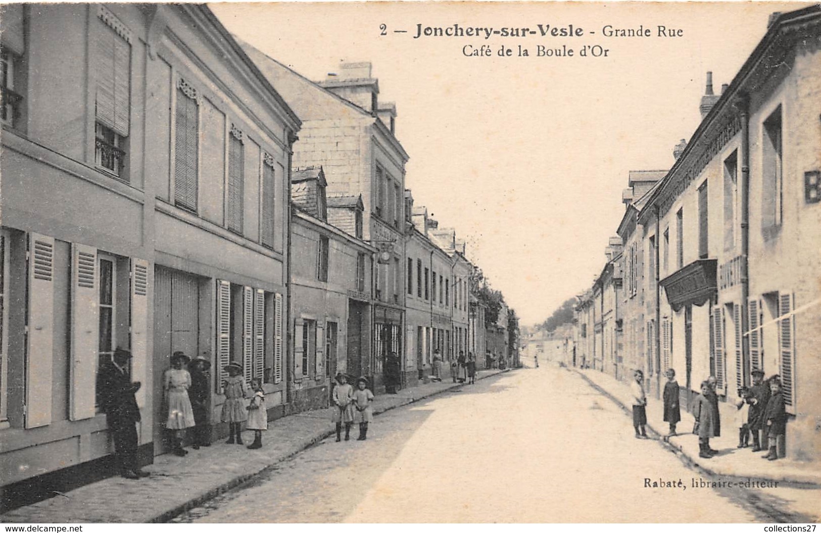 51-JONCHERY-SUR-VESLE- GRANDE RUE , CAFE DE LA BOULE D'OR - Jonchery-sur-Vesle
