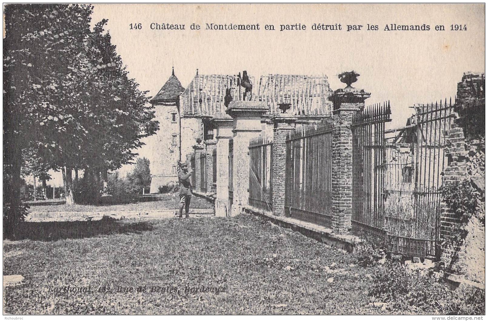 51 CHATEAU DE MONTDEMENT EN PARTIE DETRUIT PAR LES ALLEMANDS EN 1914 - Autres & Non Classés