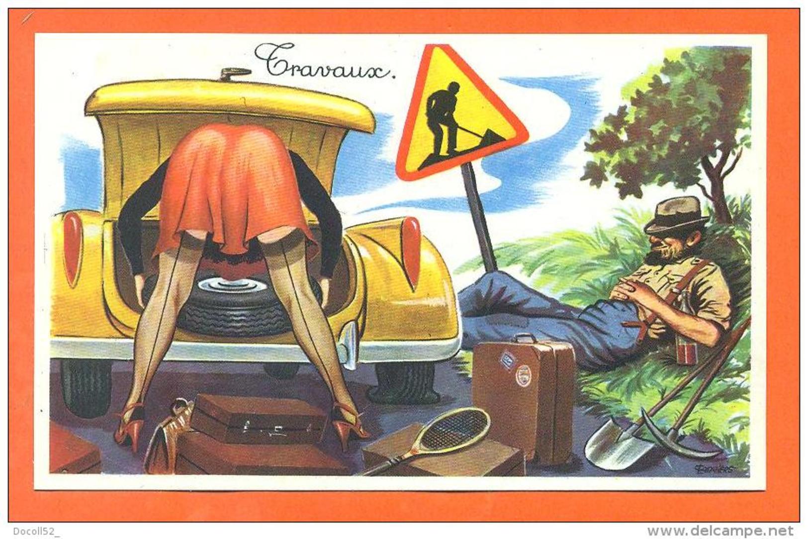 Carriére Louis " Travaux  " Voiture - Pin-up - Bagages - FJC1 - Carrière, Louis