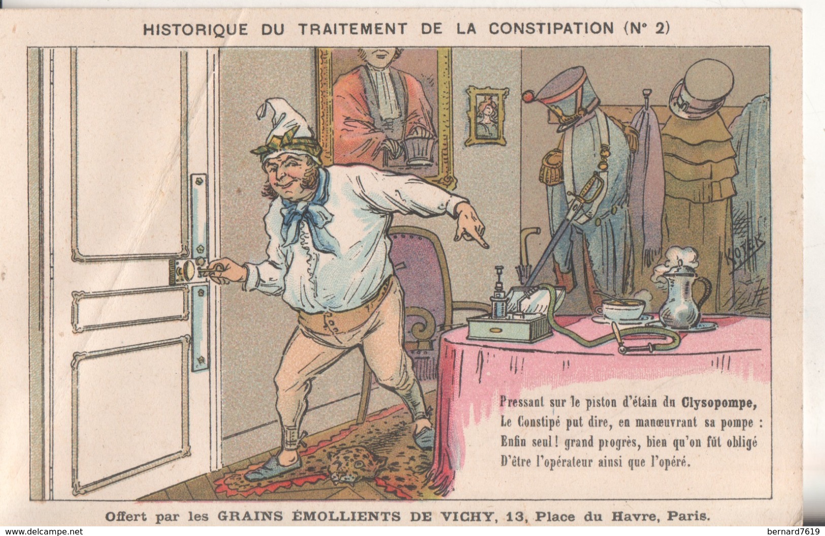 Historique Du Traitement De La Constipation Offert Par Les Grains  Emollients De Vichy  13 Place Du Havre A Paris - Santé