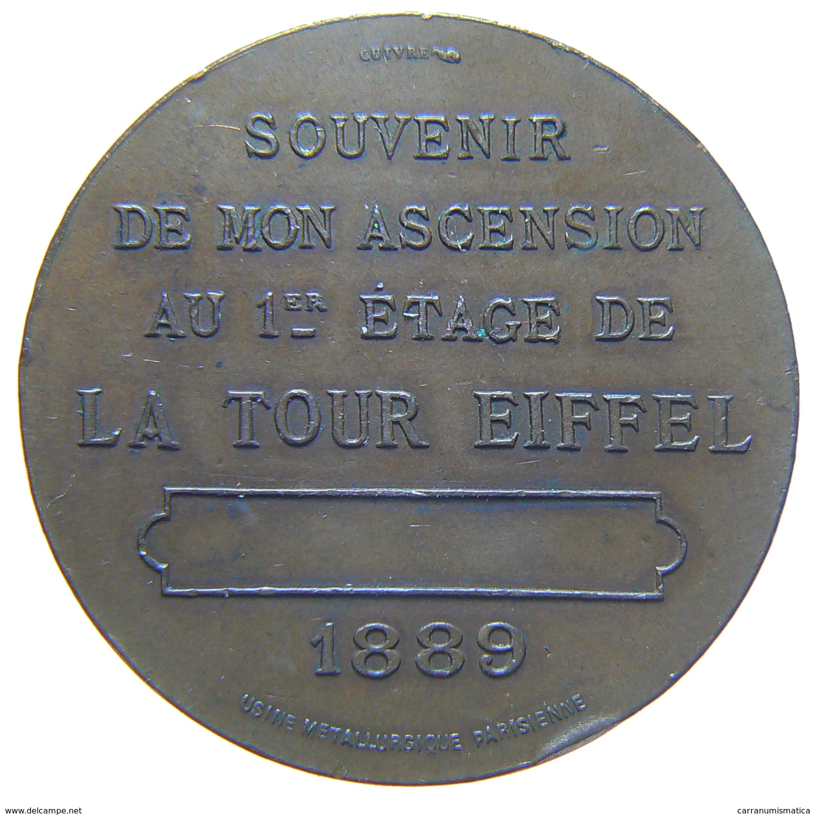 JETON / TOKEN - TOUR EIFFEL / EIFFEL TOWER - SOUVENIR De Mon ASCENSION Au 1er étage (1889) - Altri & Non Classificati