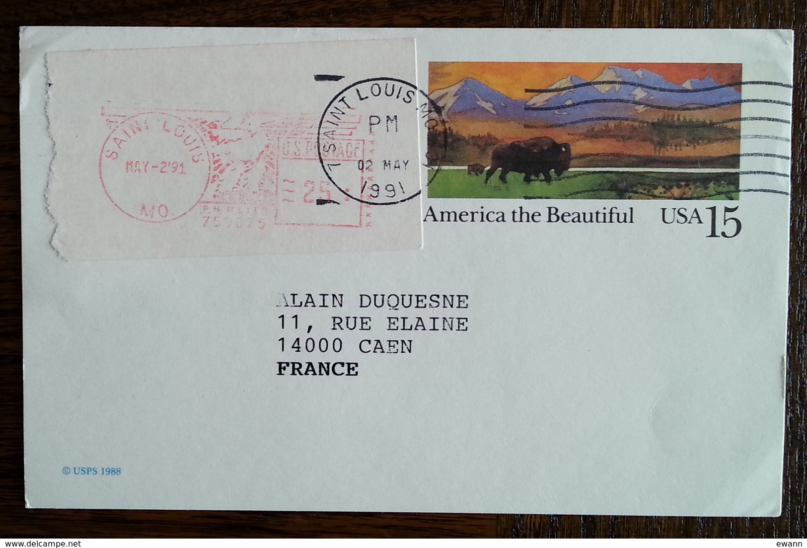 ETATS-UNIS - Entier Postal America The Beautiful / Bison - 1991 - 1981-00