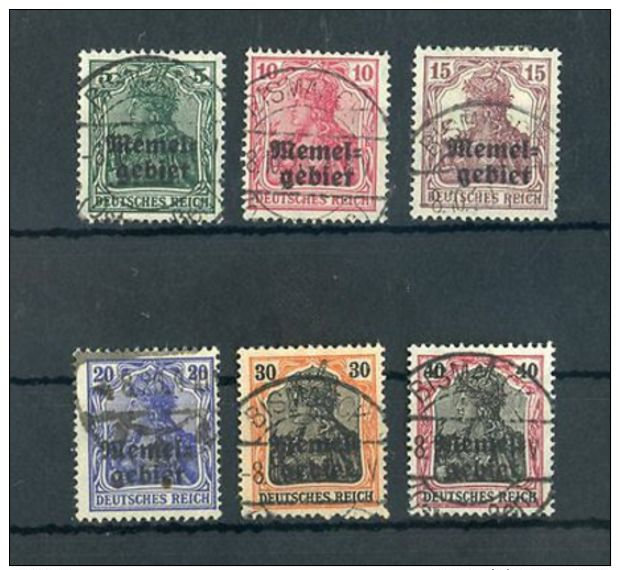 MEMELGEBIET Nr.1-6 Gestpl. 6 Werte GERMANIA ME 70,-++ !!! (124814) - Memel (Klaïpeda) 1923