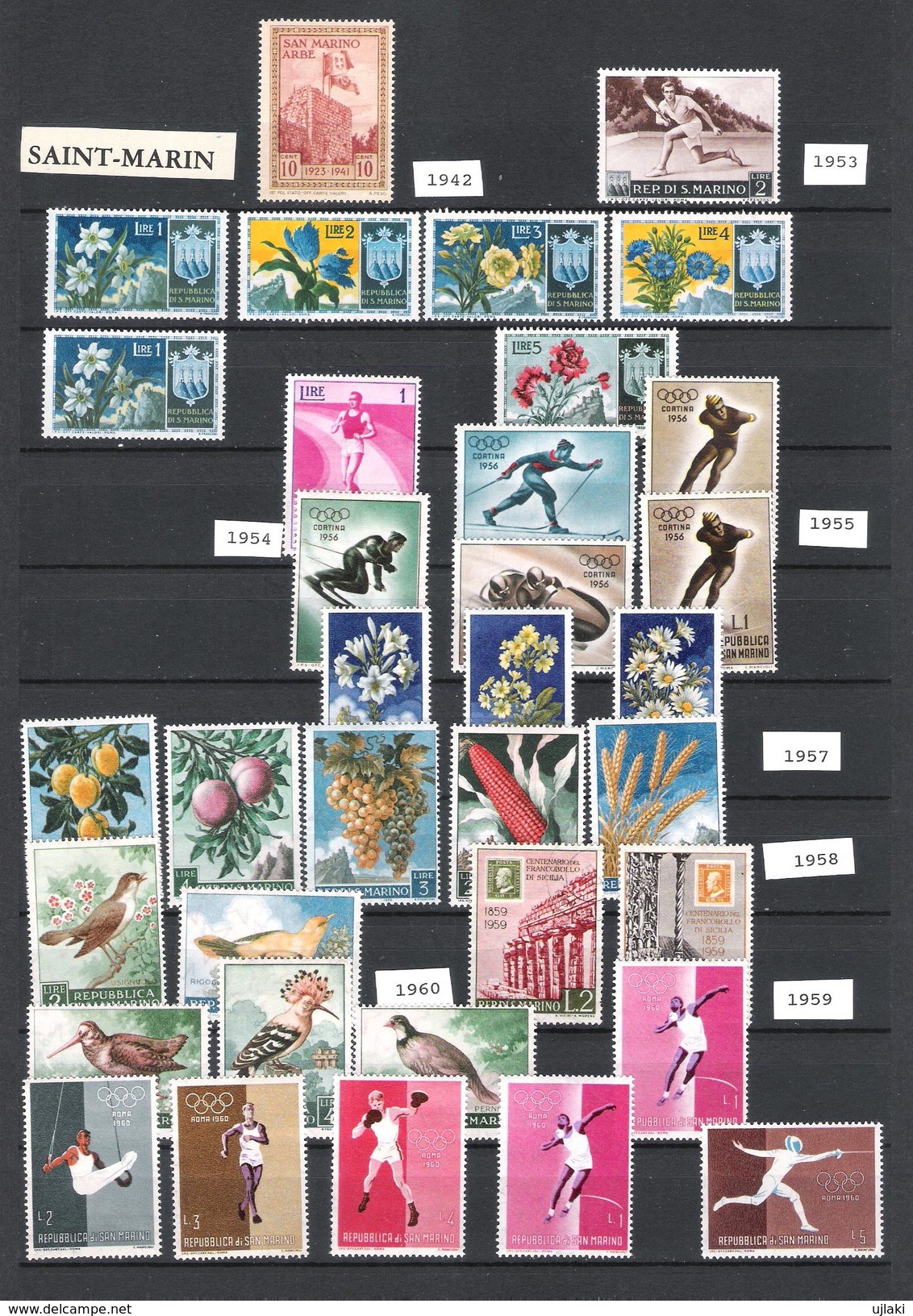 SAINT MARIN: Lot De 83 TP Poste 1942....1973 - Collections, Lots & Séries