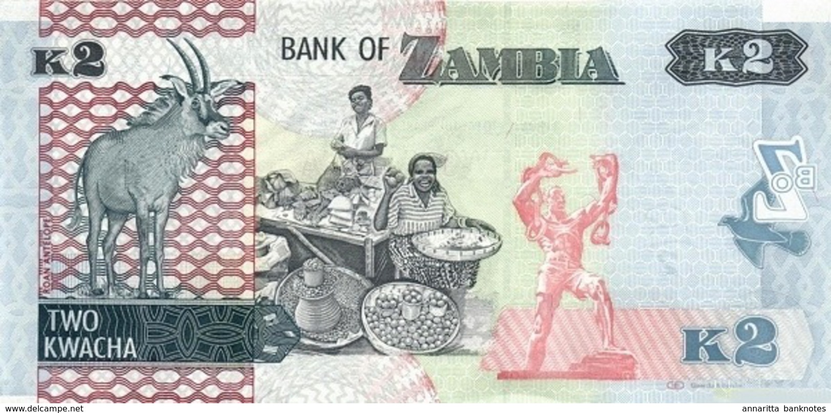 ZAMBIA 2 KWACHA 2012 (2013) P-49a UNC [ZM152a] - Zambie