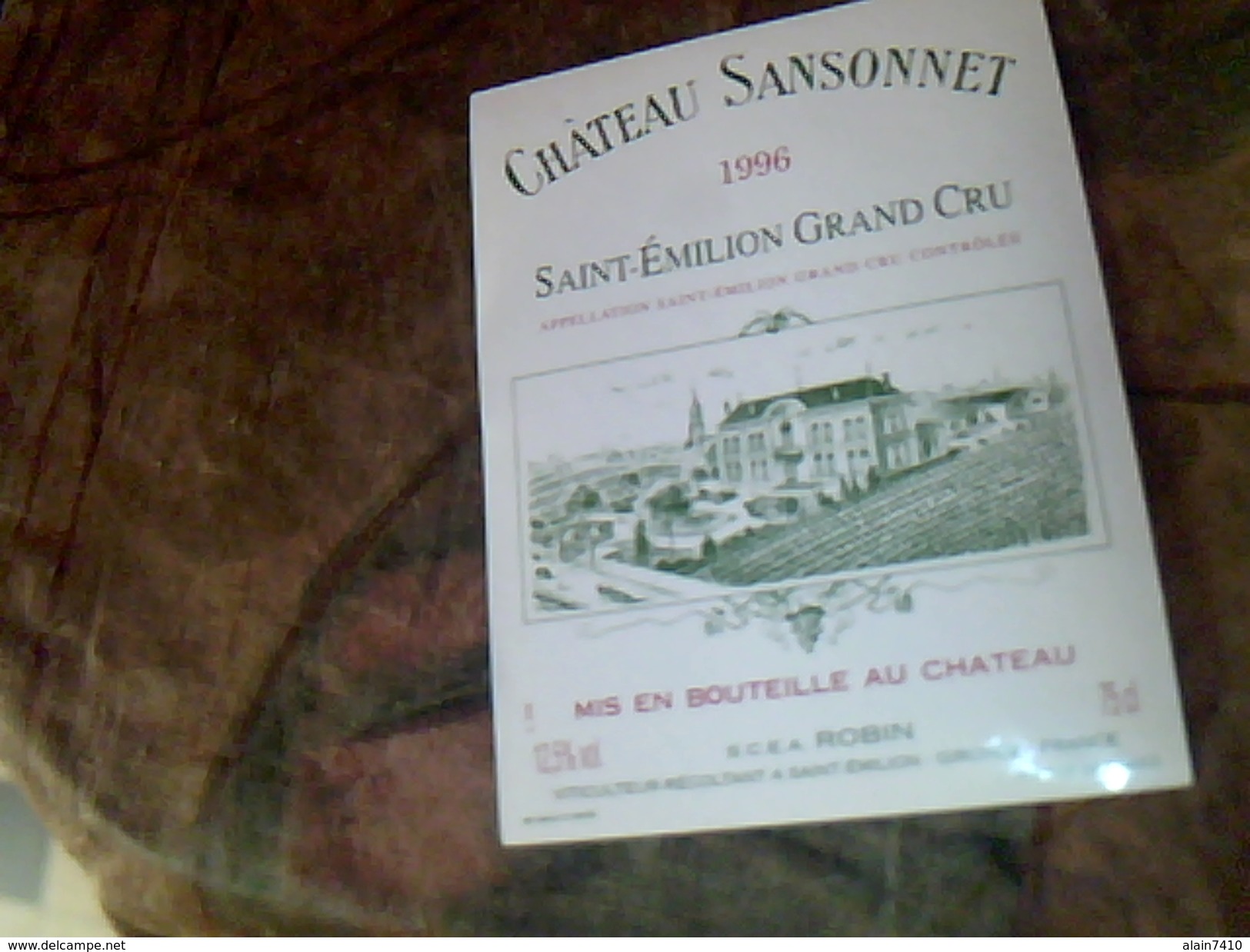 Etiquette De Vin Neuve Saint Emilion Chateau Sansonnet  Millesime 1996 Scea Robin - Châteaux