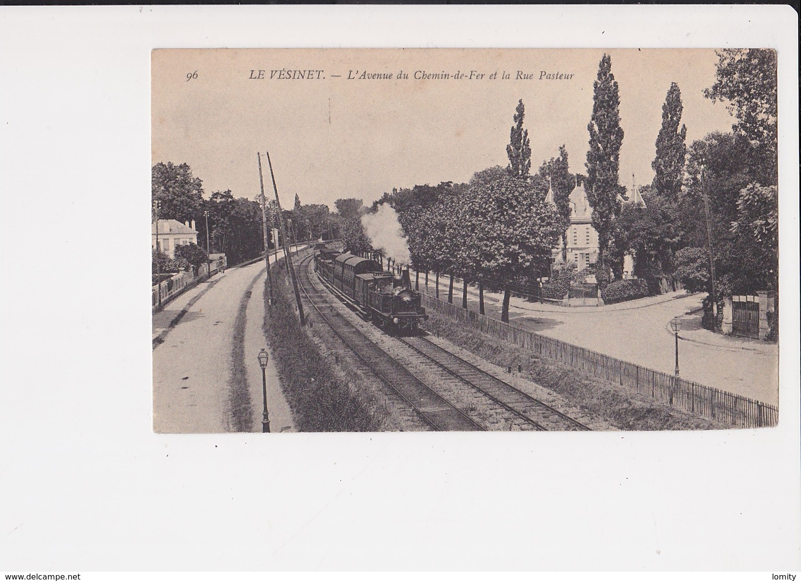 78 Le Vésinet L' Avenue Du Chemin De Fer Et La Rue Pasteur Train Locomotive - Le Vésinet