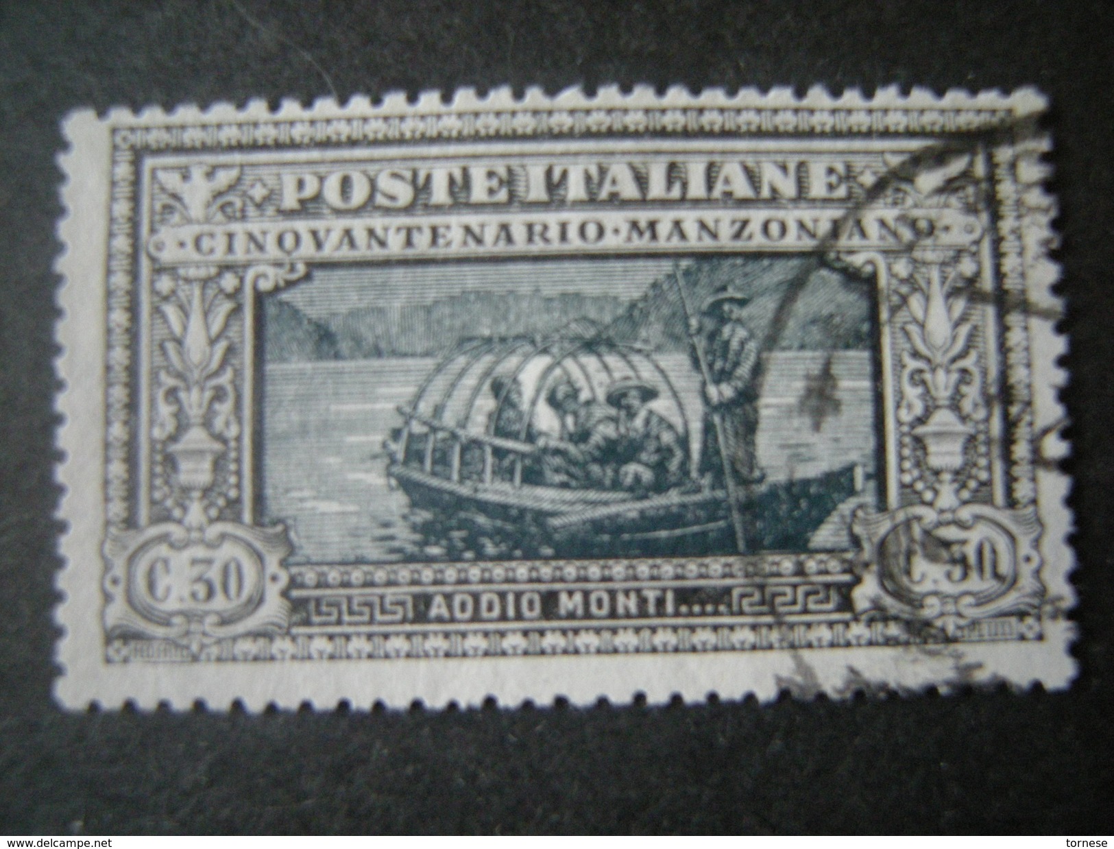 1923 - ALESSANDRO MANZONI, Cent.30, Sass. N. 153, TTB, OCCASIONE - Usati