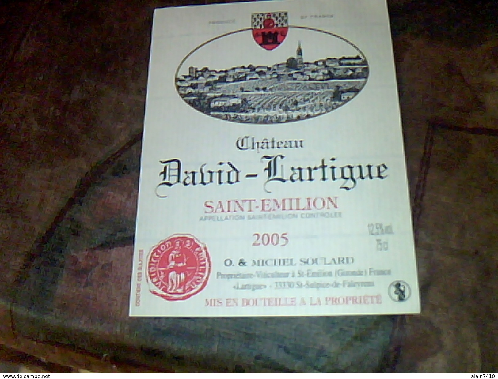 Etiquette De Vin Neuve Saint Emilion Chateau  David Lartigue Millesime  2005 Michel Soulard - Kastelen