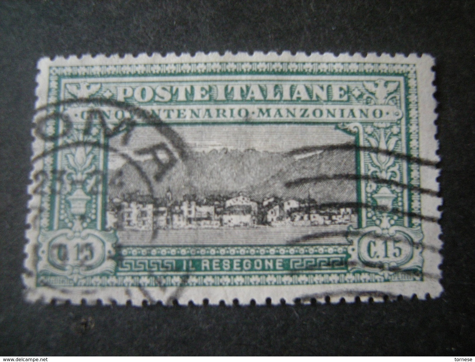 1923 - ALESSANDRO MANZONI, Cent. 15, Sass. N. 152, TTB, OCCASIONE - Usati