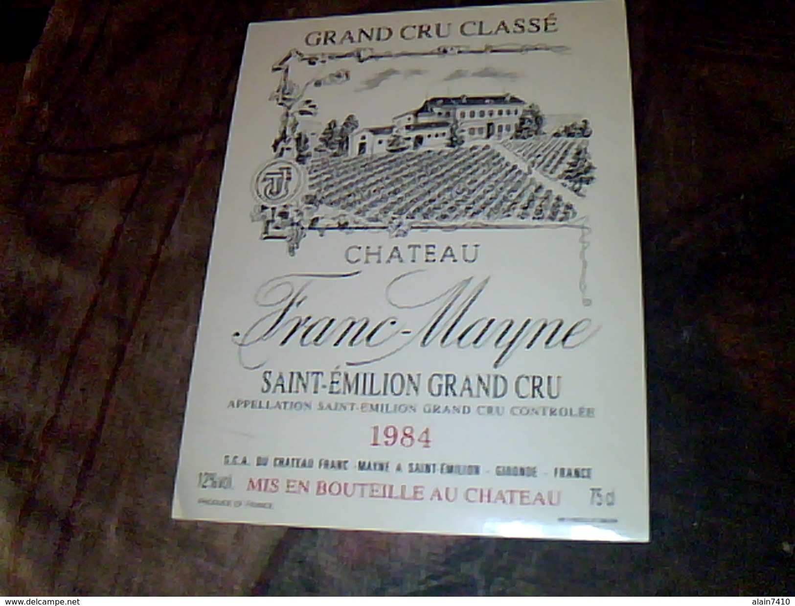 Etiquette De Vin Neuve Saint Emilion Grand Cru  Chateau  Franc Mayne Millesime   1984 - Schlösser