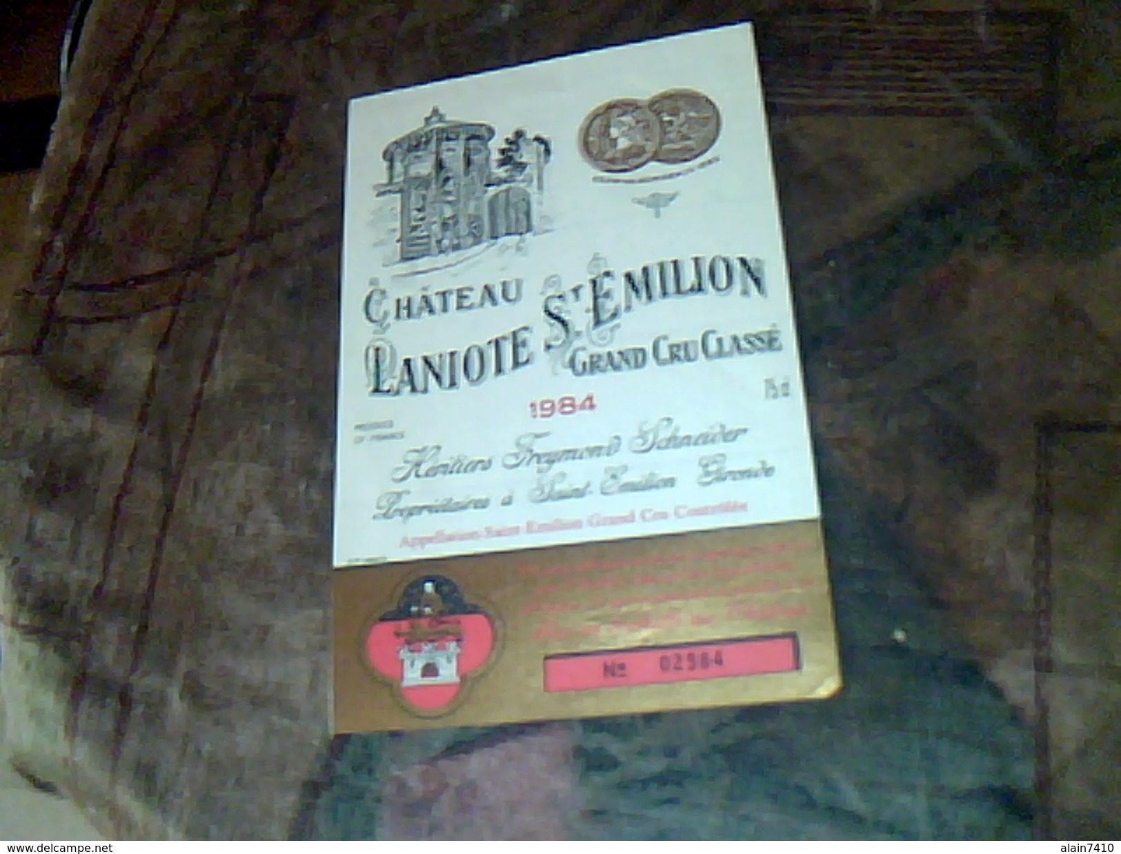 Etiquette De Vin Neuve  Saint Emilion   Chateau  Laniote E Millesime   1984 Freymond Schneider - Castles