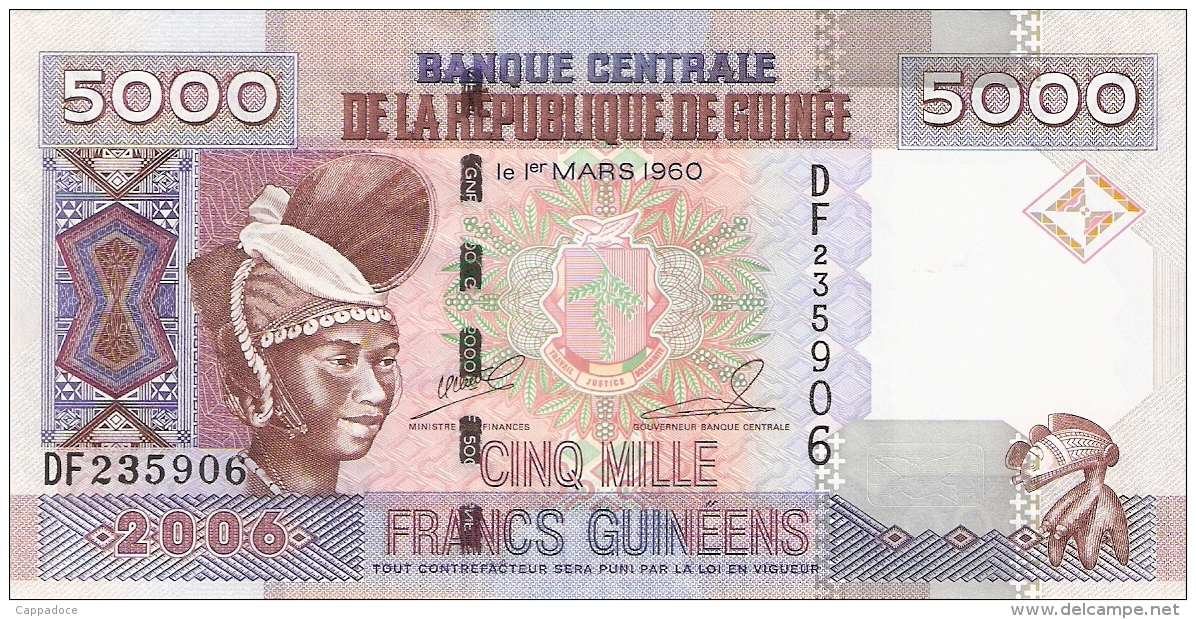 GUINEE   5000 Francs   2006   P. 41a   UNC - Guinea