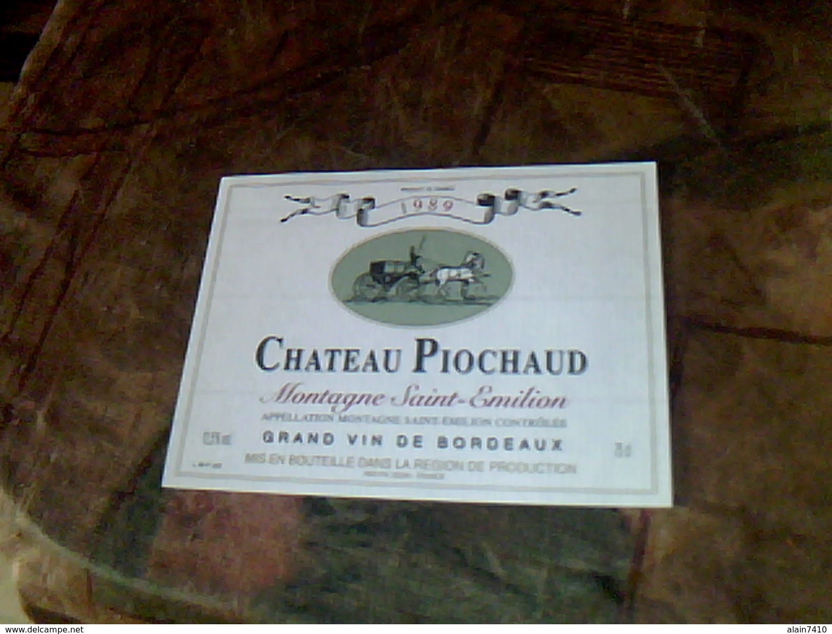 Etiquette De Vin Neuve  Saint Emilion Montagne   Chateau Piochaud  Millesime   1989 - Châteaux