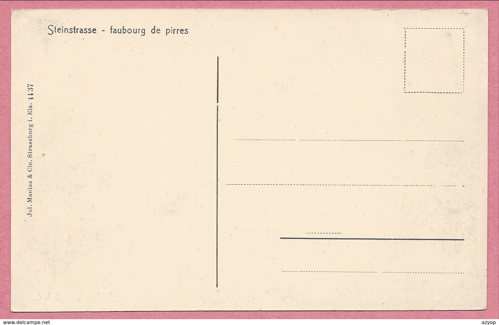 67 - STRASSBURG - STRASBOURG - Steinstrasse - Rue Du Faubourg De Pierre - Tram - Tramway - Strassenbahn - Strasbourg