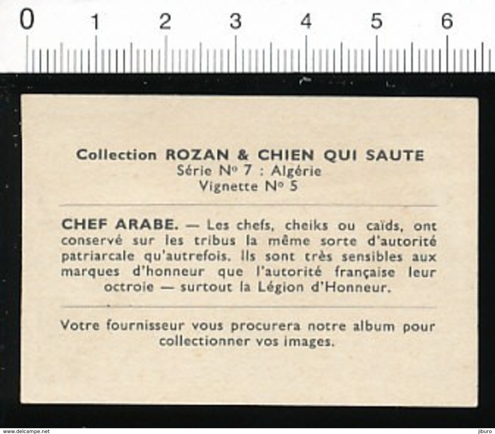 Image Collection Rozan Algérie N° 7 Chef Arabe Cheick Caïd  /IM 39/17 - Other & Unclassified