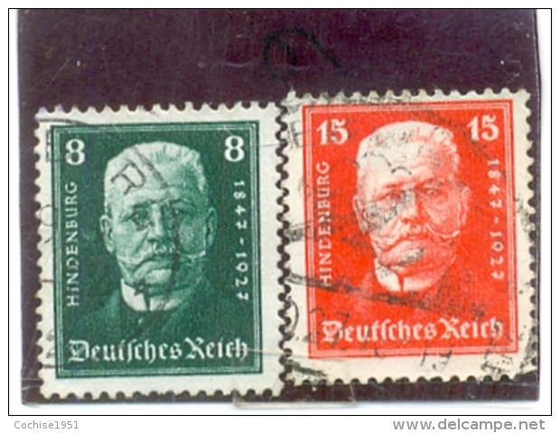 1927 ALLEMAGNE T &amp; T N° 394 - 395 ( O ) Les 2 Timbres - Oblitérés