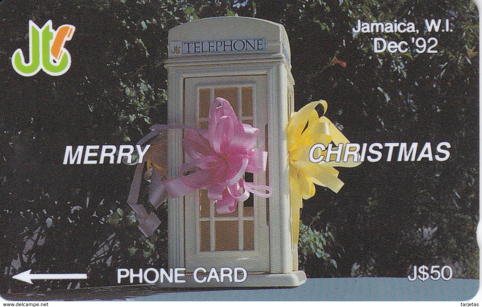 TARJETA DE JAMAICA DE NAVIDAD - CABINA (10JAMB) (CHRISTMAS) - Jamaïque