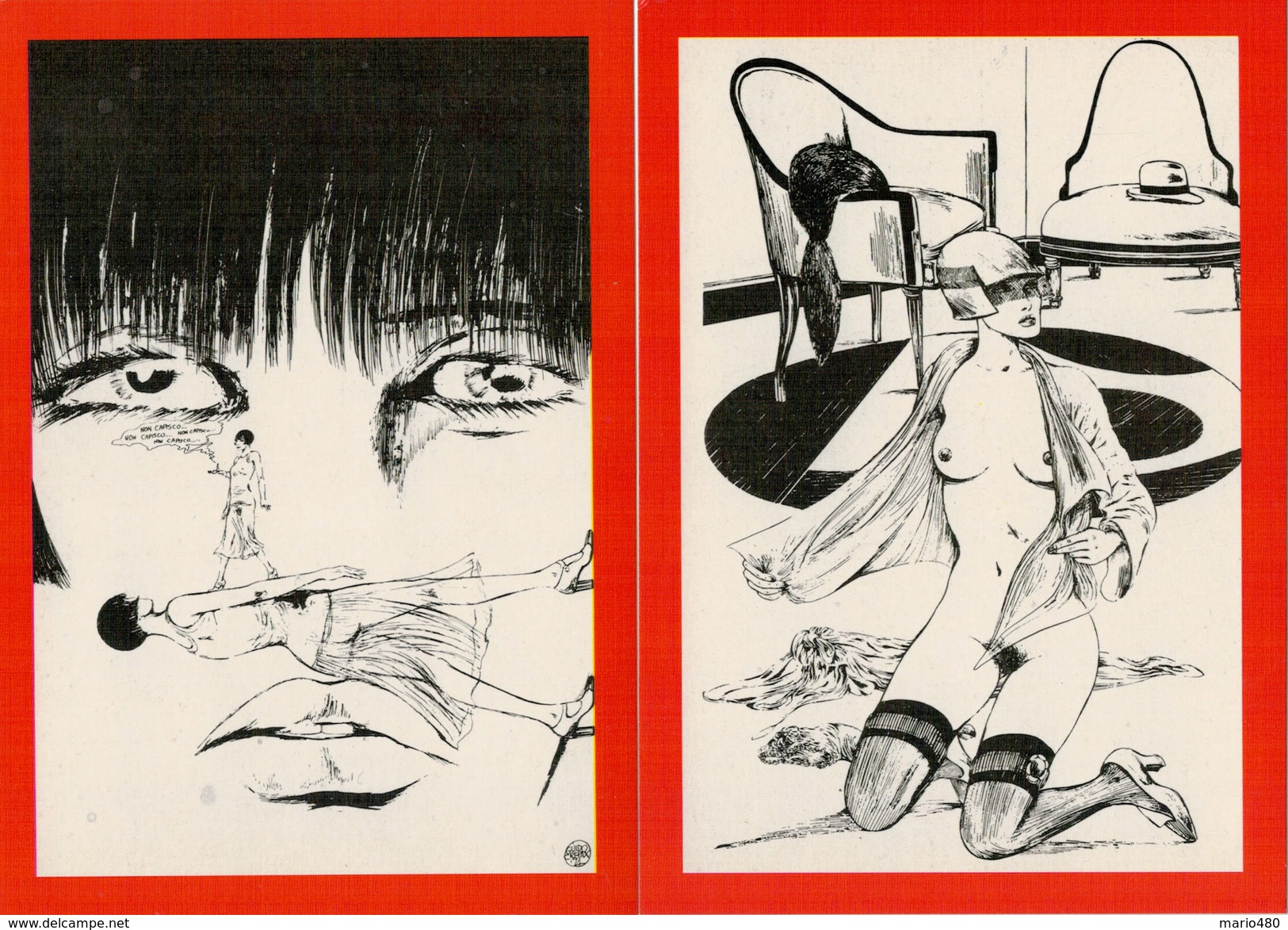 COFANETTO ILLUSTRATO  CON 12 CATOLINE  EDIZIONE LIMITATA  NUMERATE   " VALENTINA "   CREATA  DA  GUIDO  CREPAX  8 SCAN