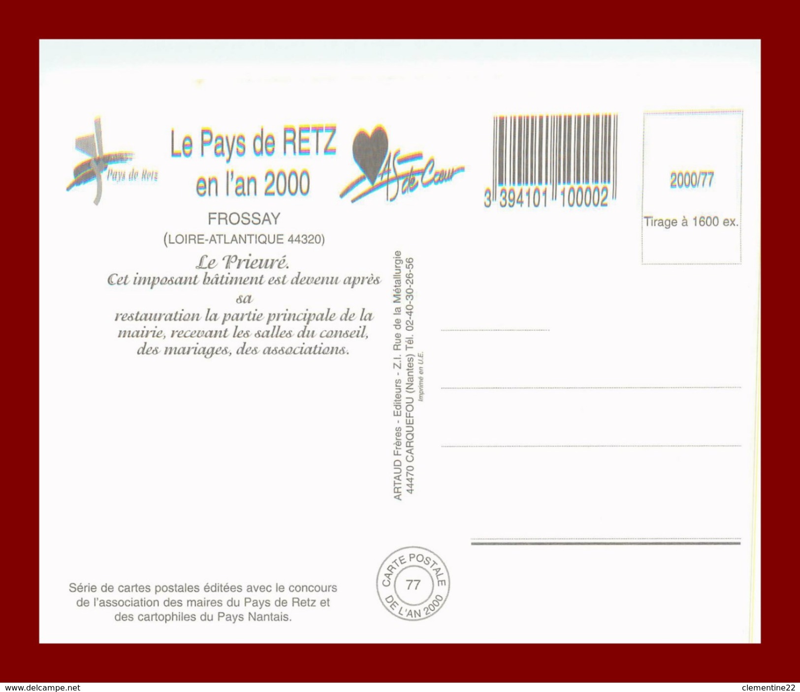 Dept 44 *  Le Pays De Retz  *  Frossay     ( Scan Recto Et Verso ) - Frossay