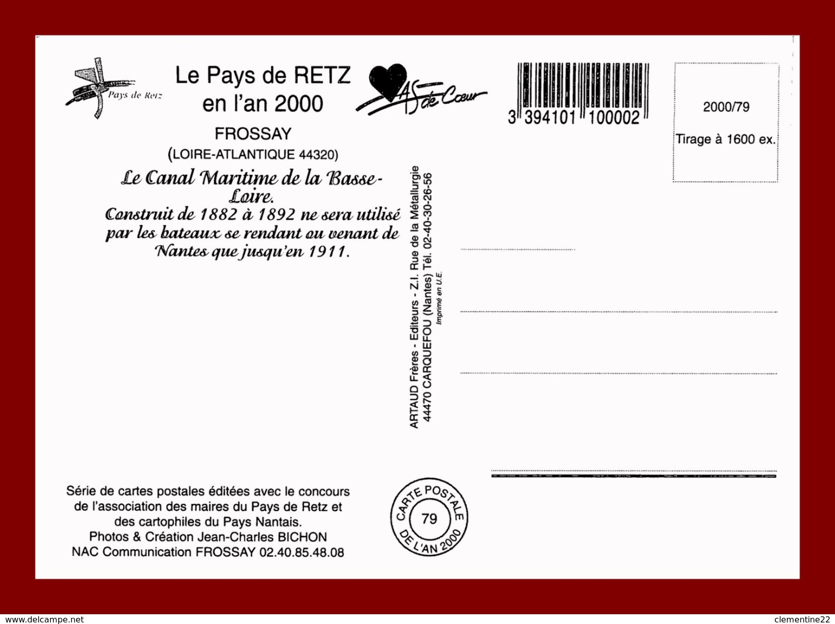 Dept 44 *  Le Pays De Retz  *  Frossay     ( Scan Recto Et Verso ) - Frossay