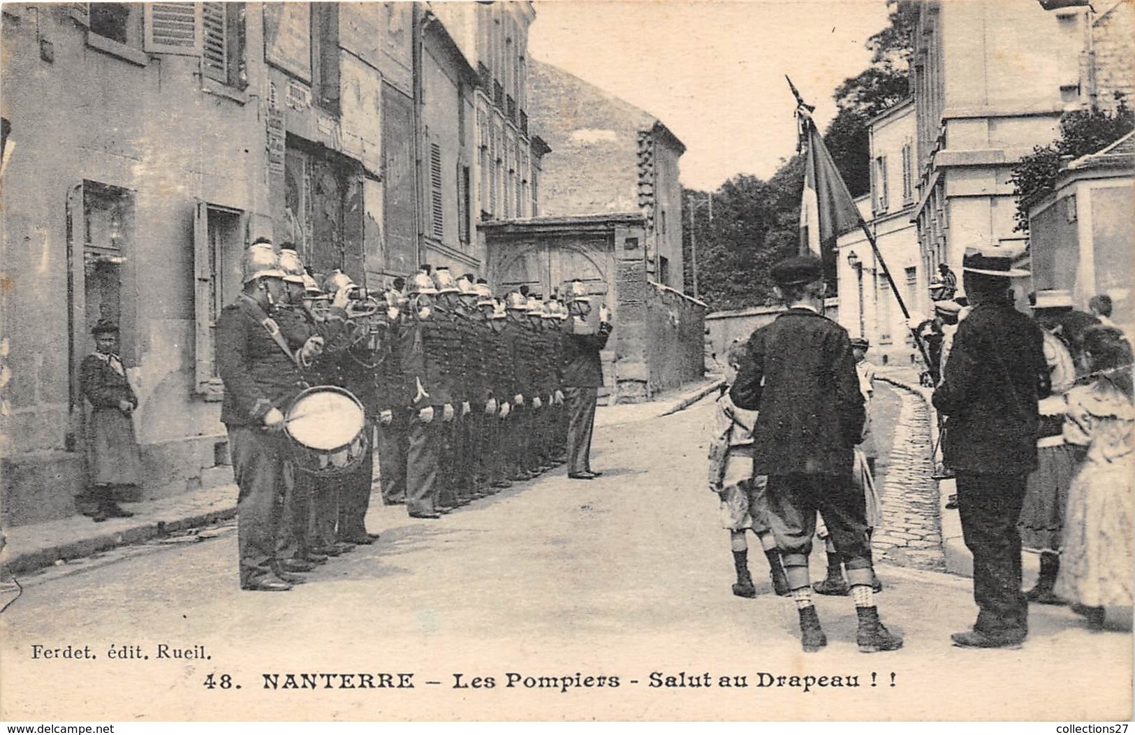 92-NANTERRE- LES POMPIERS - SALUT AU DRAPEAU - Nanterre