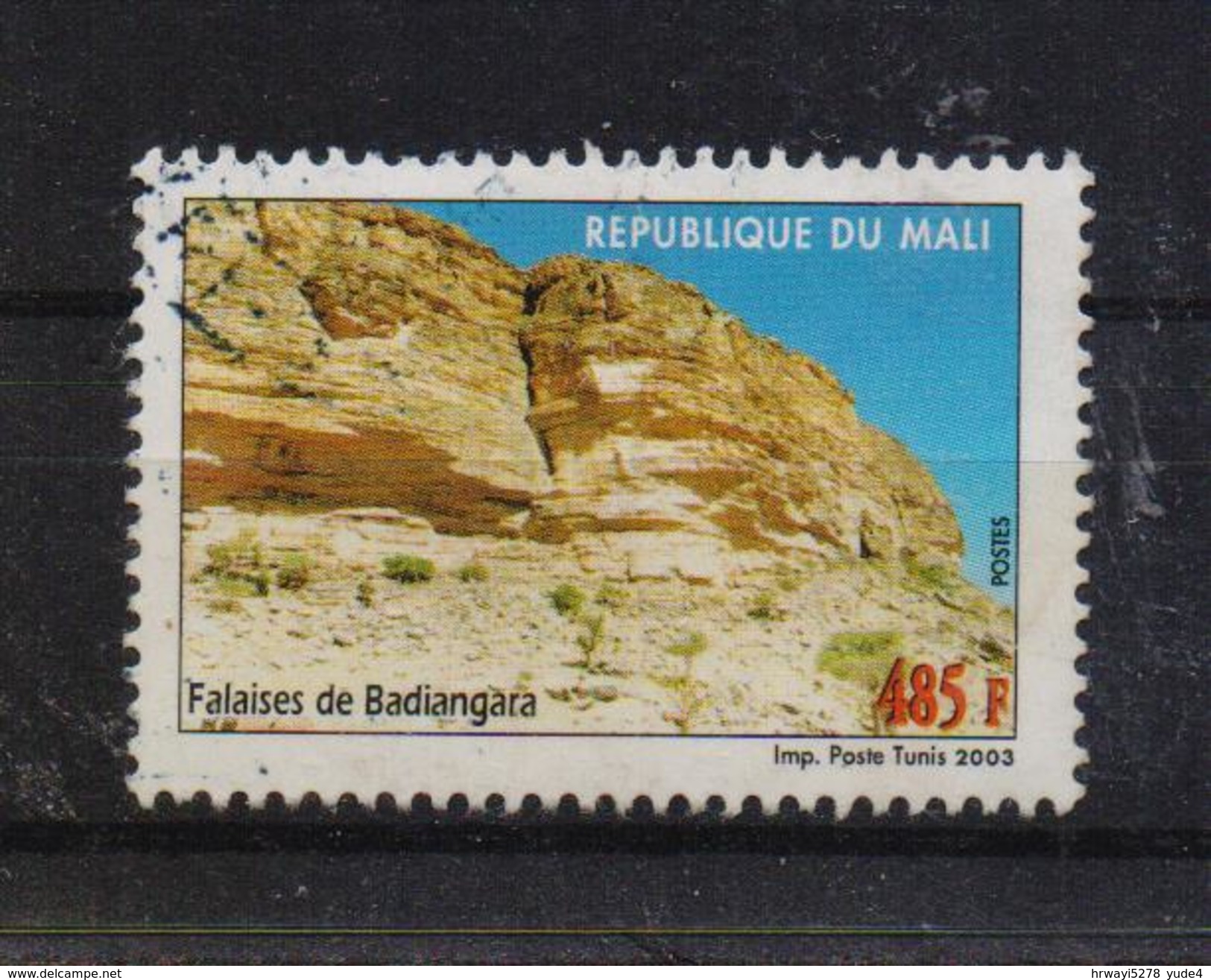 Mali 2003, 485 Francs, Rocks De Badiangara, Minr 2611, Vfu. Cv 2,80 Euro - Mali (1959-...)