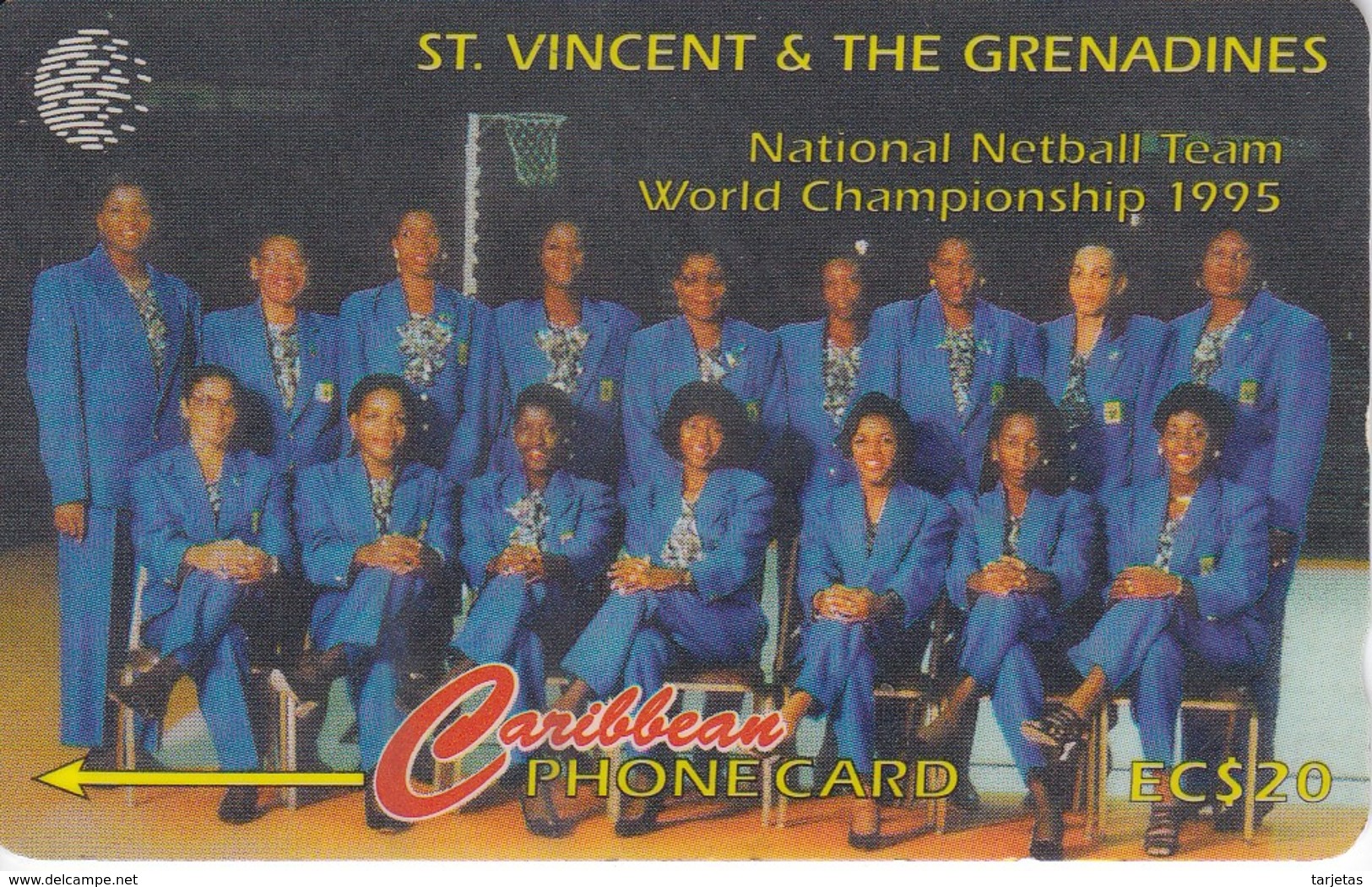 TARJETA DE ST. VINCENT & GRENADINES DE NATIONAL NETBALL TEAM 199SVDB - St. Vincent & Die Grenadinen