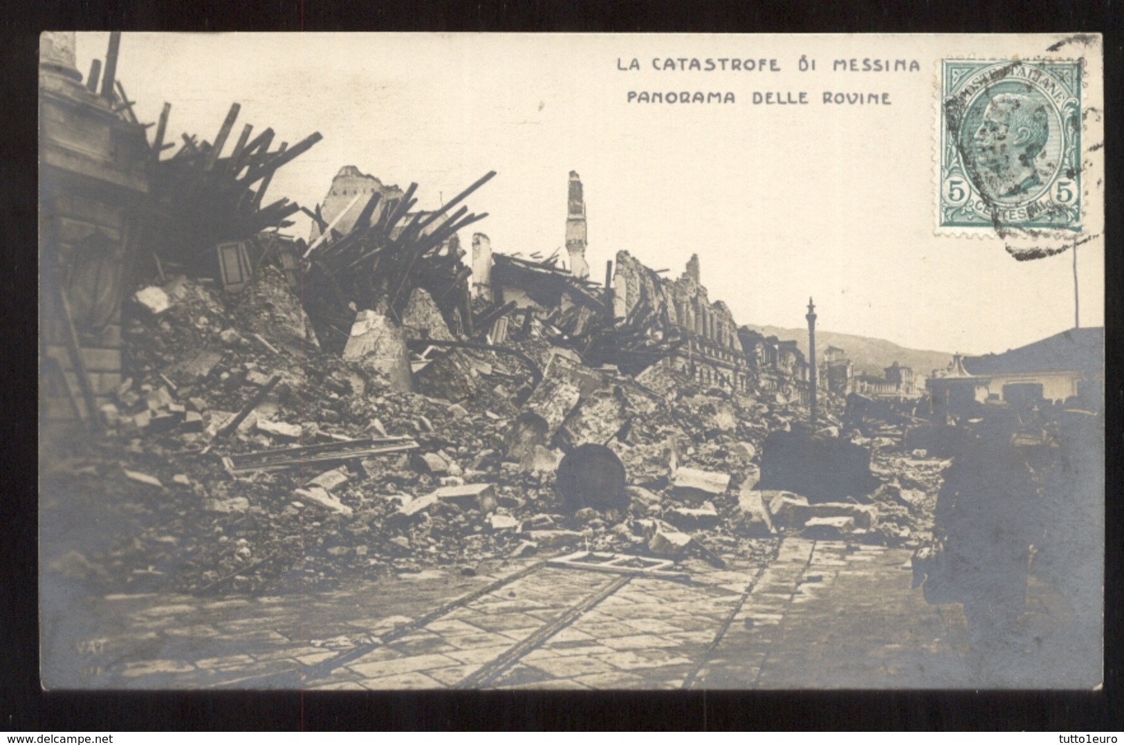 MESSINA - TERREMOTO DEL 1908 - PANORAMA DELLE ROVINE - VIAGGIATA - Messina