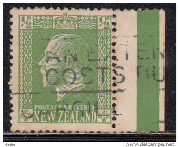 &frac12;d  Booklet ? Used, KGV Series, 1915 Onwards, New Zealand - Oblitérés