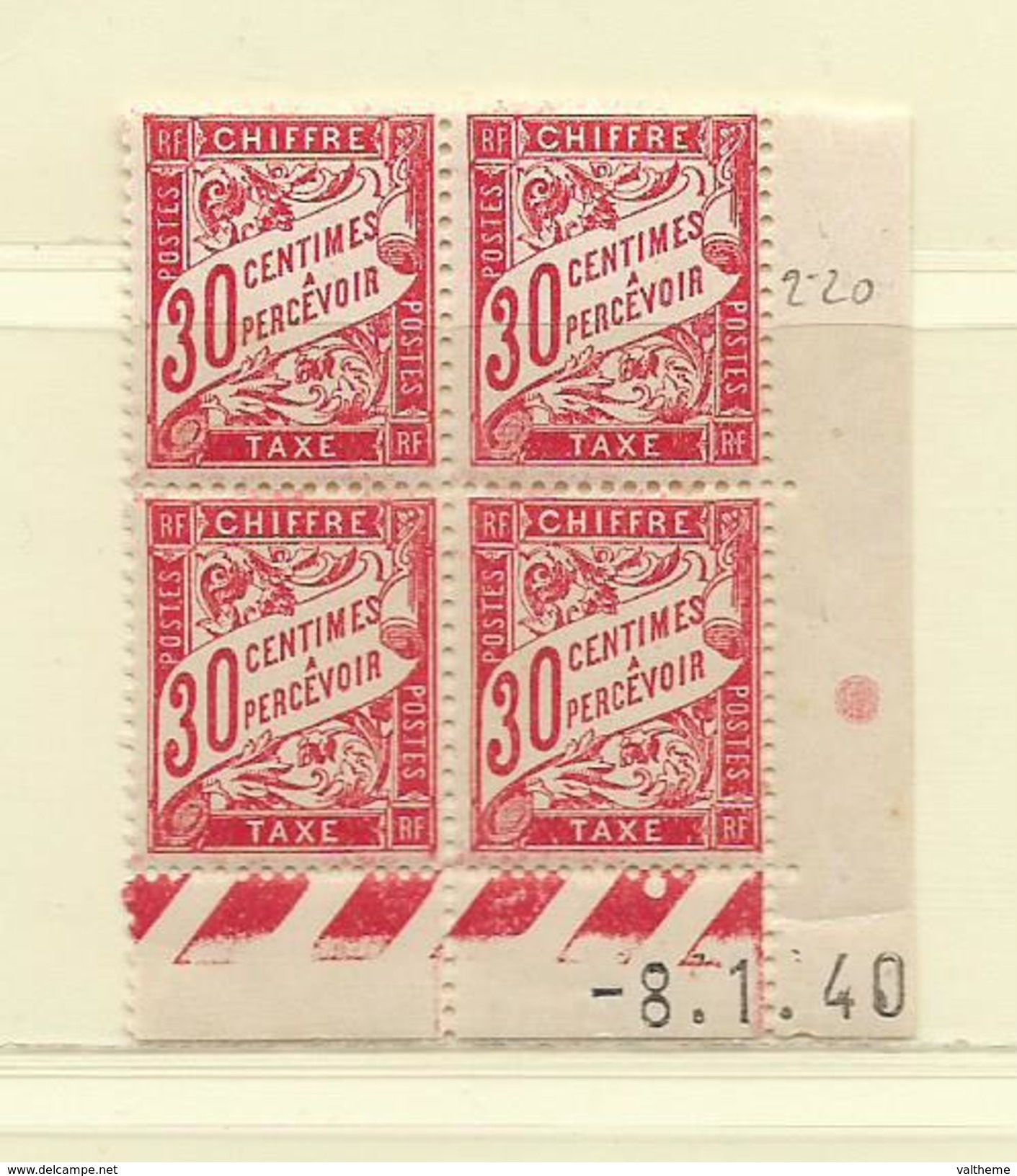 FRANCE  ( FCDT - 9 )   1893  N° YVERT ET TELLIER   N° 33    N* - Postage Due