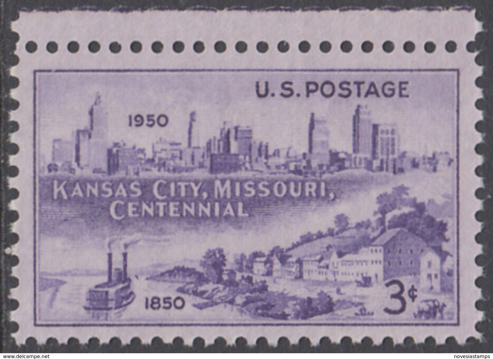 !a! USA Sc# 0994 MNH SINGLE W/ Top Margin - Kansas City, Missouri - Ungebraucht