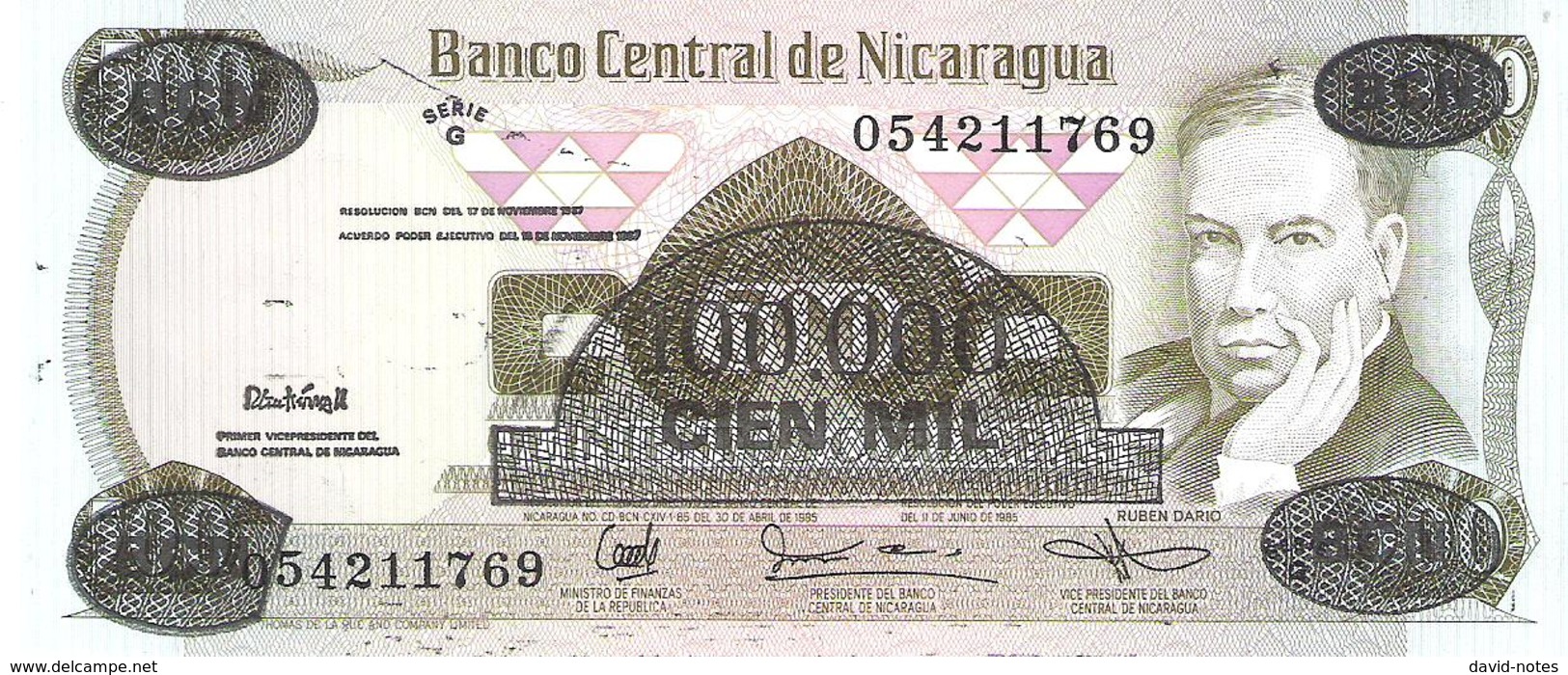 Nicaragua - Pick 149 - 100.000 (100000) = 500 Cordobas 1985 - AUnc - Nicaragua