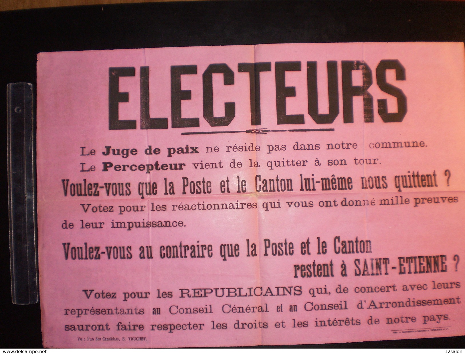 ELECTIONS AFFICHE  HAUTES ALPES SAINT ETIENNE 1900/1930 - Plakate