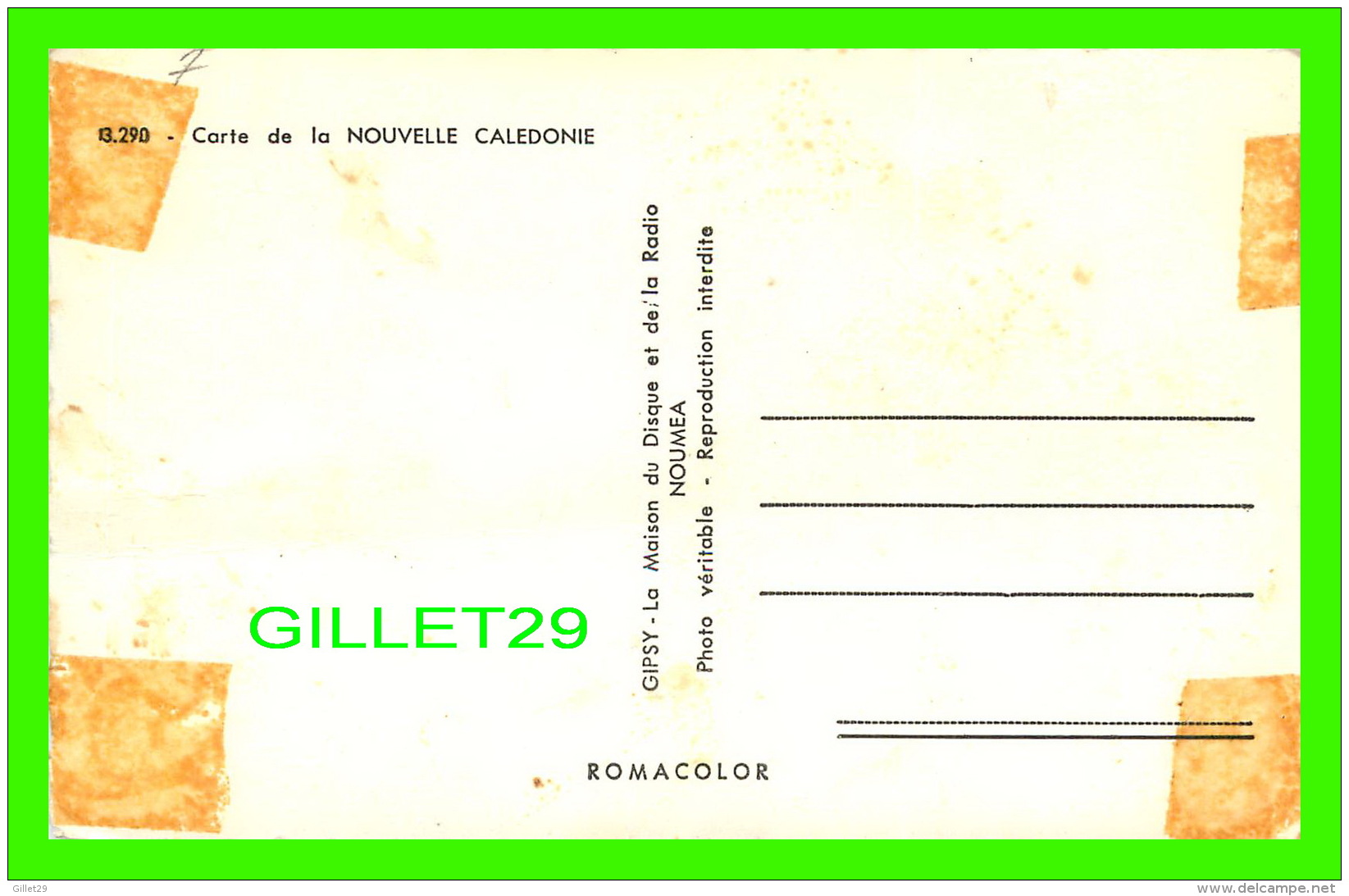 CARTES GÉOGRAPHIQUES - MAP NOUVELLE CALEDONIE - GIPSY, LA MAISON DU DISQUE / RADIO NOUMEA - - Cartes Géographiques