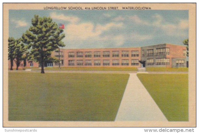 Iowa Waterloo Longfellow School Lincoln Street 1945 - Waterloo