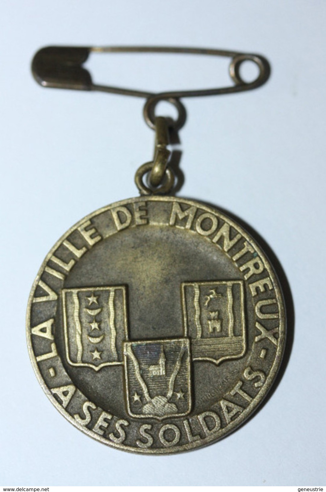 WW2 - Beau Pendentif Suisse Guerre 1939/1945 Service Actif "La Ville De Montreux à Ses Soldats" Médaille WWII - Autres & Non Classés