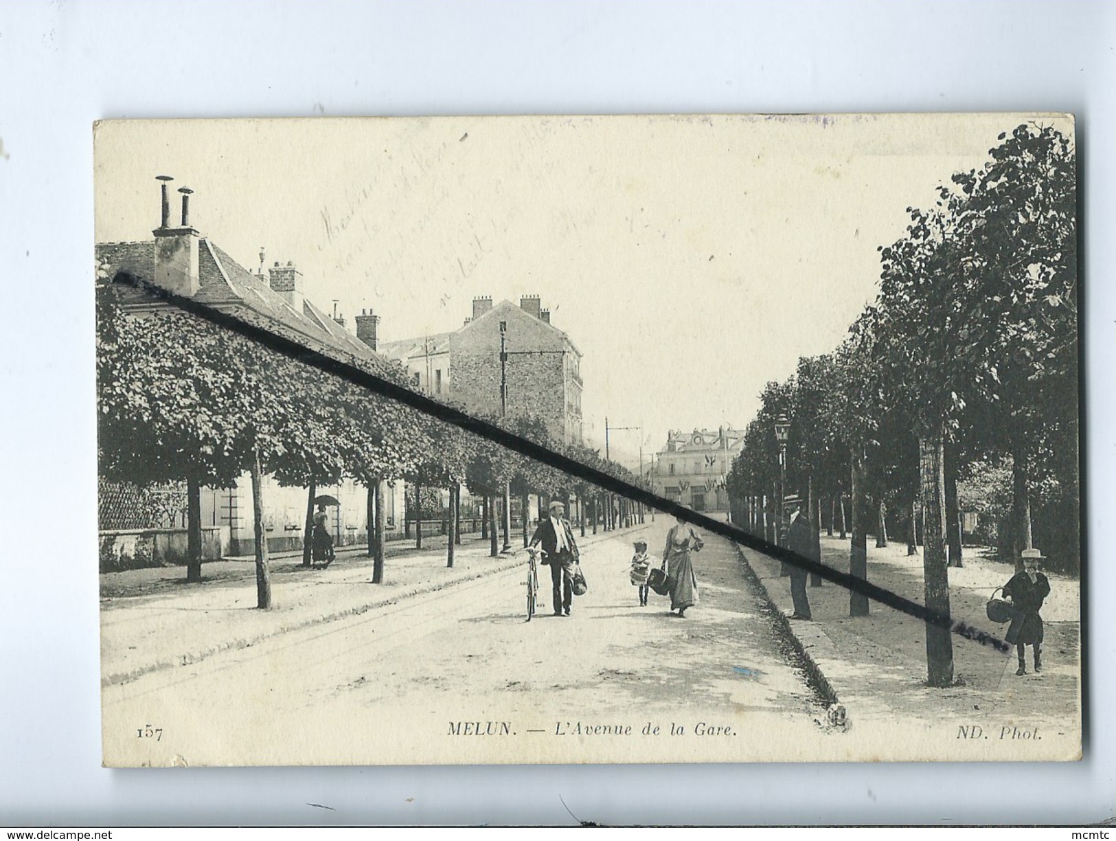 CPA - Melun  -  L'Avenue De La Gare  -   (Cachet Au Verso : Stocks De Céréales-Seine Et Marne) - Melun