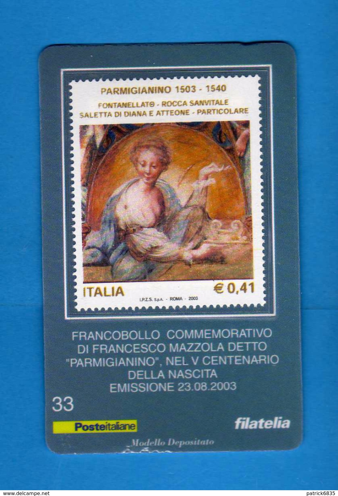 2003. Tessera Filatelica. PARMIGIANINO .  Unif. 2736. Tess. 33. Vedi Descrizione - Cartes Philatéliques