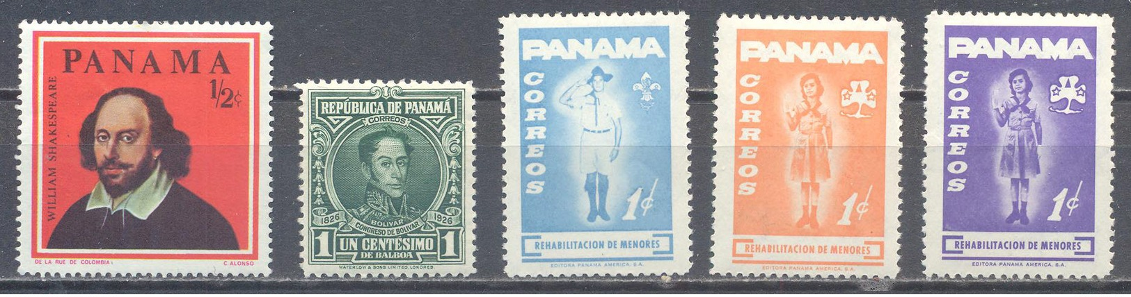 Panama 5x Timbres Différents Neuf ** - Panama
