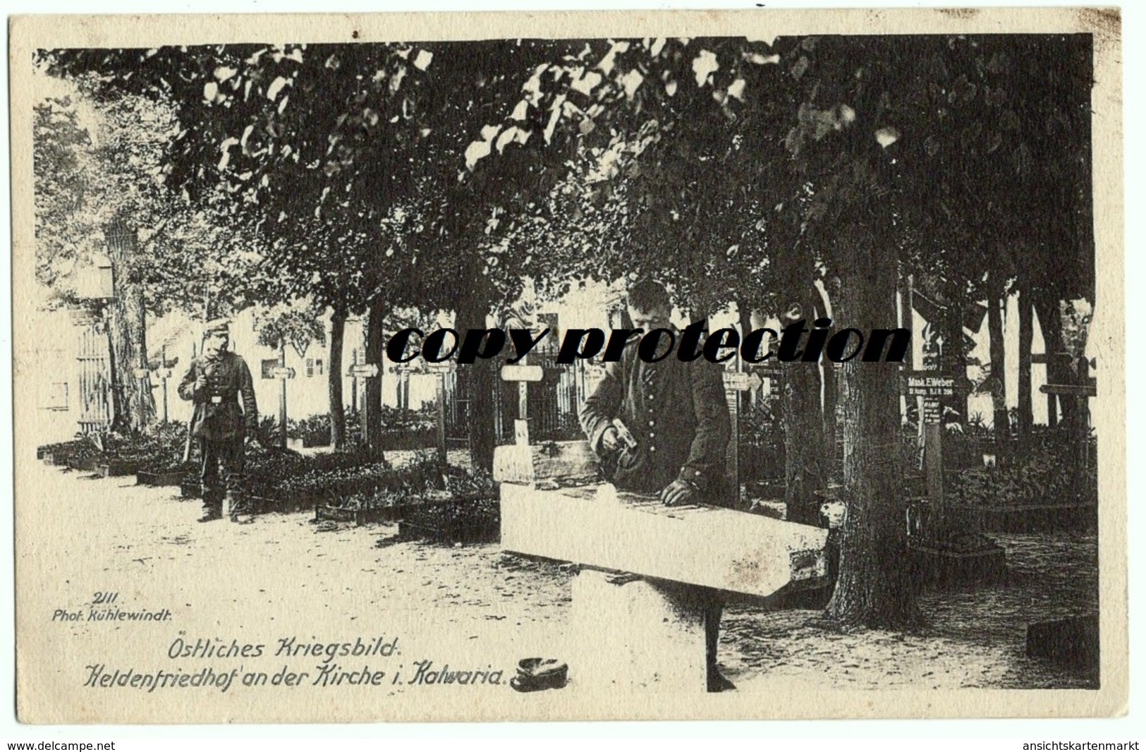 Helden Friedhof An Der Kirche In KALWARIA, Östliches Kriegsbild, 1. Weltkrieg, Alte Ansichtskarte - Polen