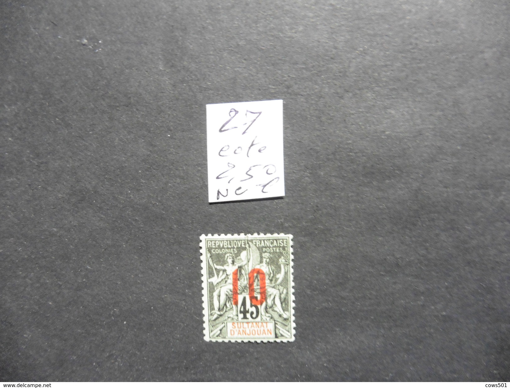 Anjouan :timbre N°27 Neuf  Charnière - Gebruikt