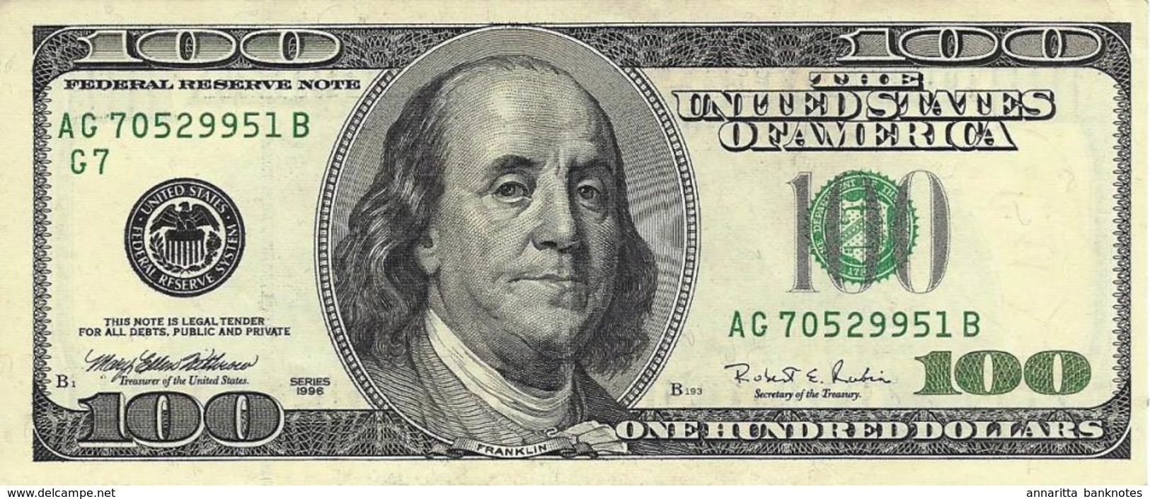 UNITED STATES 100 DOLLARS 1996 P-503G AU/UNC G7 - CHICAGO IL [US503G] - Federal Reserve (1928-...)