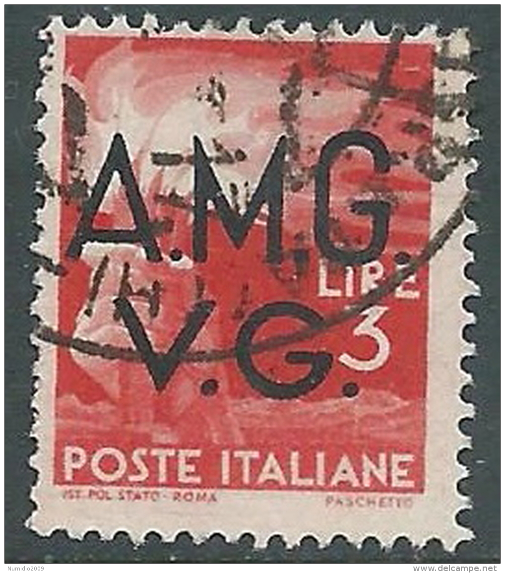 1945-47 TRIESTE AMG VG USATO DEMOCRATICA 3 LIRE - L15 - Used