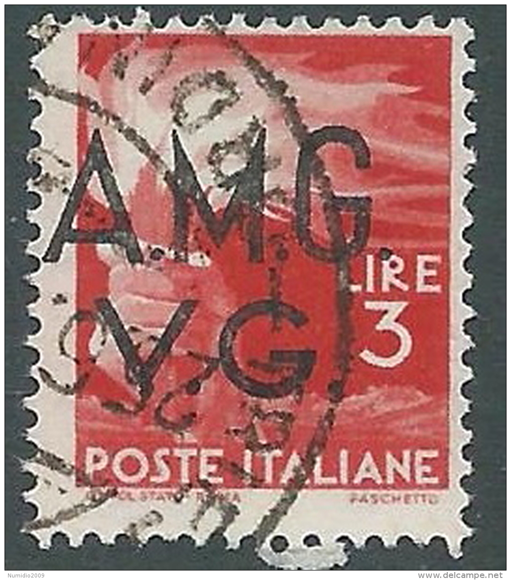 1945-47 TRIESTE AMG VG USATO DEMOCRATICA 3 LIRE - L17 - Used